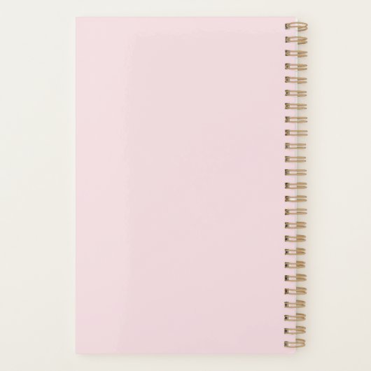 Blush roze florale moderne goudplanner planner (Achterkant)