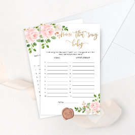 Blush roze florale naam die de baby game van het l