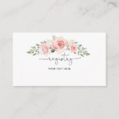 Blush roze florale registratie informatiekaartje (Voorkant)