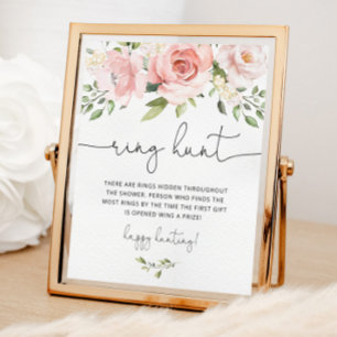 Blush roze florale ringjacht vrijgezellenfeest gam poster
