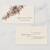 Blush roze florale vintage visitekaartje (Voorkant / Achterkant)