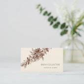 Blush roze florale vintage visitekaartje (Staand voorkant)