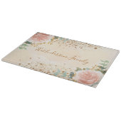 Blush roze floralen Eucalyptus Gold gliter familie Snijplank (Hoek)