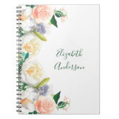 Blush roze florals monogram journaal notitieboek (Voorkant)