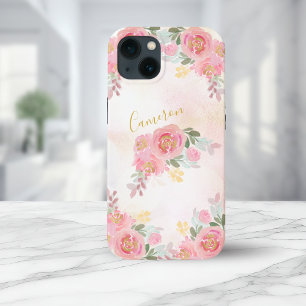 Blush roze   Florence Rozen Elegant Add Jouw naam Case-Mate iPhone Case