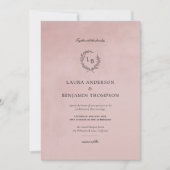 Blush roze fluwelen textuur Elegante bruiloft Kaart (Voorkant)