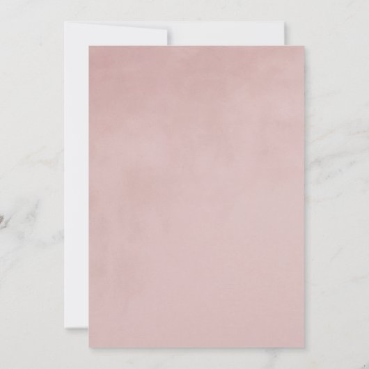 Blush roze fluwelen textuur Elegante bruiloft Kaart (Achterkant)