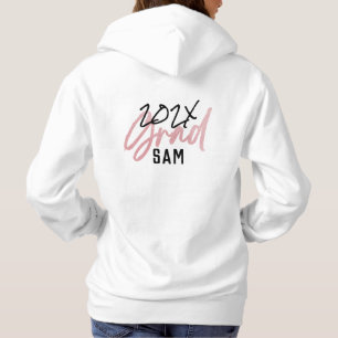 Blush Roze Folie Afstudeerder Jaar Aangepaste afbe Hoodie