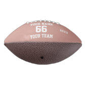 Blush roze Football met naam, nummer, team (Gedraaid 270)