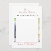 Blush Roze foto Birthday Invitation Kaart (Voorkant / Achterkant)