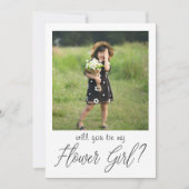 Blush Roze foto Bloemenmeisje Voorstel Kaart (Voorkant)