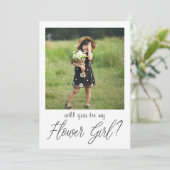 Blush Roze foto Bloemenmeisje Voorstel Kaart (Staand voorkant)