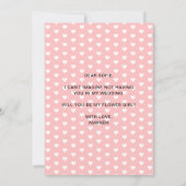 Blush Roze foto Bloemenmeisje Voorstel Kaart (Achterkant)