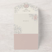  Blush Roze Foto bruiloft All In One Uitnodiging (Buitenkant)