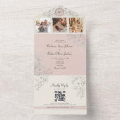  Blush Roze Foto bruiloft All In One Uitnodiging (Binnen)