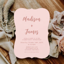 Blush roze foto bruiloft uitnodiging