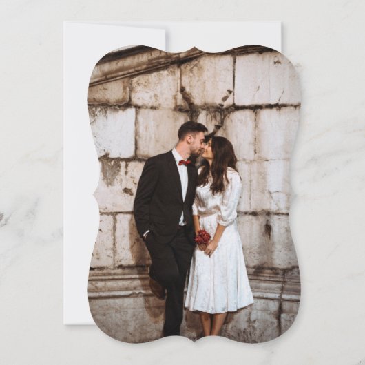 Blush roze foto bruiloft uitnodiging (Achterkant)