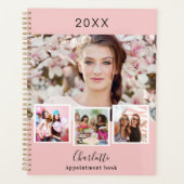 Blush roze foto collage afspraken 2026 planner (Voorkant)