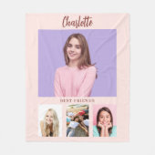 Blush roze foto collage meisje vrienden fleece deken (Voorkant)