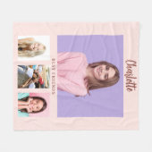 Blush roze foto collage meisje vrienden fleece deken (Voorkant (Horizontaal))
