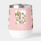 Blush roze foto collage monogram naam (Voorkant)