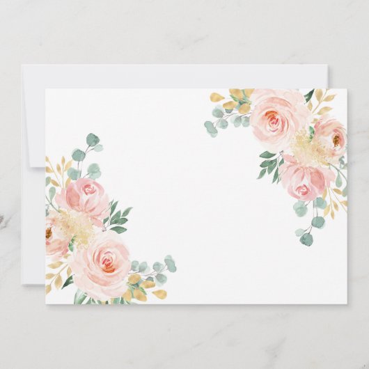 Blush Roze Foto Doop & Eerste Verjaardag Kaart (Achterkant)