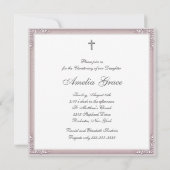 Blush Roze Foto doopsel Kaart (Achterkant)