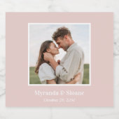 Blush roze foto Engagement Party Sparkling Wijnetiket (Enkel label)