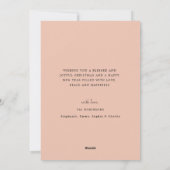 Blush roze foto moderne kerst feestdagenkaart (Achterkant)