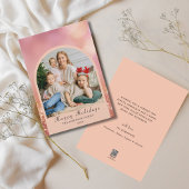 Blush roze foto moderne kerst feestdagenkaart