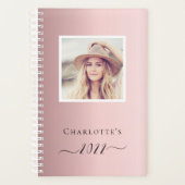 Blush roze foto monogram naam 2022 planner (Voorkant)