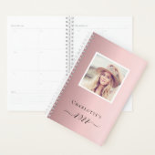 Blush roze foto monogram naam 2022 planner (Display)