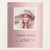 Blush roze foto monogram naam planner (Voorkant)