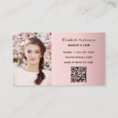 Blush roze foto qr code business loyalty card visitekaartje (Achterkant)