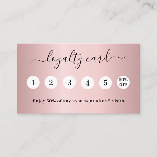 Blush roze foto qr code business loyalty card visitekaartje (Voorkant)