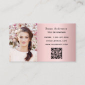 Blush roze foto QR code elegant vrouw Visitekaartje (Achterkant)