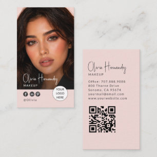 Blush Roze Foto Script Make-up Artiest Visitekaartje