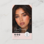 Blush Roze Foto Script Make-up Artiest Visitekaartje (Voorkant)