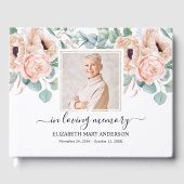 Blush roze foto sympathie begrafenis Waterverf Gastenboek (Voorkant)