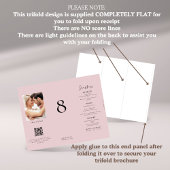 Blush Roze Foto Trouwmenu Tafel Geen Trifold