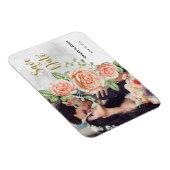 Blush Roze foto Weddenschap Bewaar datum Magneet (Rechterzijde)