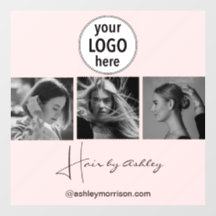 Blush Roze Foto Zwart Script Haarstylist 