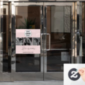 Blush Roze Foto Zwart Script Haarstylist  Raamsticker (Kantoordeur)