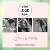 Blush Roze Foto Zwart Script Haarstylist  Raamsticker (Vel 3)