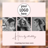 Blush Roze Foto Zwart Script Haarstylist  Raamsticker (Vel 2)