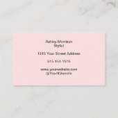 Blush Roze Foto Zwart Script Haarstylist Visitekaartje (Achterkant)