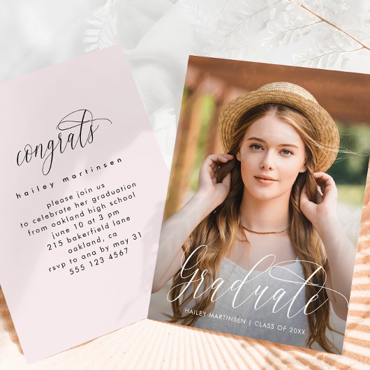  Blush Roze fotograaf Partij Kaart