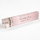 Blush roze fotomonogram moderne handtekening naambordje