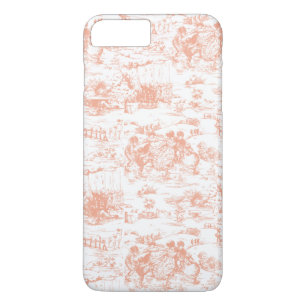 Blush Roze Frans Toile iPhone 8/7 Plus Hoesje