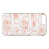 Blush Roze Frans Toile Case-Mate iPhone Case (Achterkant (Horizontaal))
